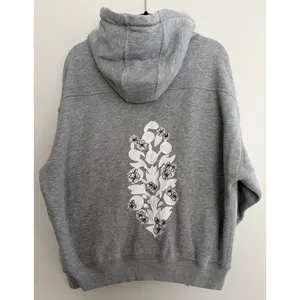 Free People FP Movement Final Call Logo Embroidered Hoodie Heather Grey Small thumbnail 2