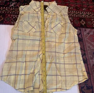 Bit & Bridle Yellow plaid sleeveless shirt thumbnail 5