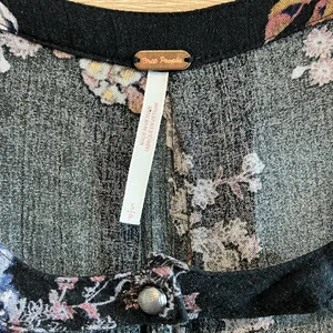 Free People Tree Choker Neck Swing Dress w/Pockets Black Floral Print, S thumbnail 6