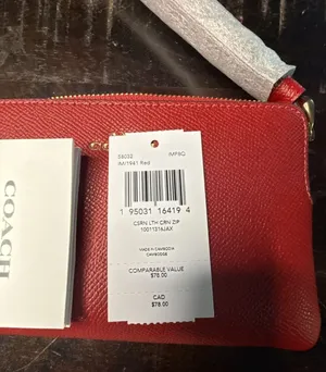 Coach Corner Zip Wristlet in 1941 Red Leather thumbnail 3