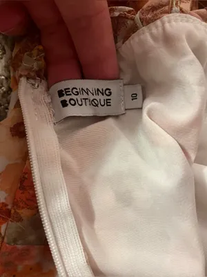 Beginning Boutique Yellow and Orange Floral Dress thumbnail 6