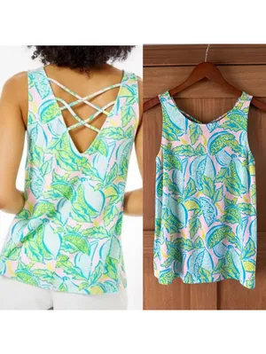 Lilly Pulitzer Kristen Swing Tank Top in Urchin Pink Vitamin Sea Women’s Small thumbnail 2