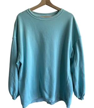 Aerie Go-To Sweatshirt Sz M Crewneck Blue Oversized Slouchy thumbnail 1