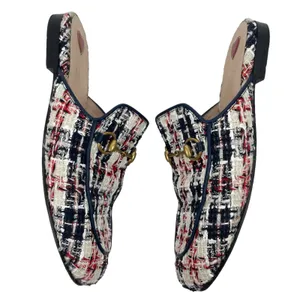 Gucci Princetown Tweed Mules Horsebit Gardenia Ink Blue Size 36.5 thumbnail 8