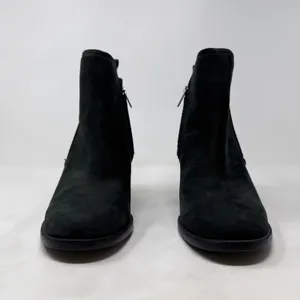 [UGG] Black Pixley Suede Leather Chunky Block Heel Round Toe Ankle Boots Sz 9.5 thumbnail 2