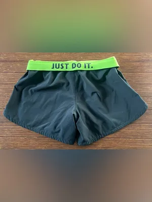 Nike Dri-Fit Black and Lime Green Training Compression Shorts Size Small running thumbnail 5