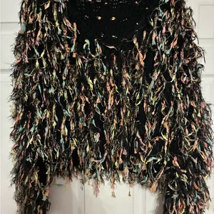 Blue Blush Colorful Fringe Sweater thumbnail 1