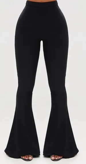 NWT PrettyLittleThing Slinky High Waisted Bell Flare trousers. thumbnail 2