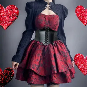 Vintage‎ Style Lace Up Faux Leather Elastic Girdle Black Casual Wide Waistband thumbnail 14