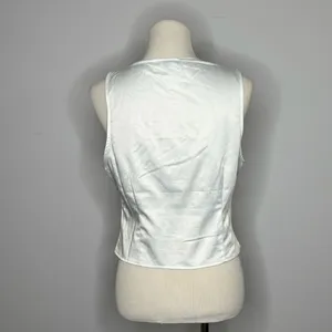 Topshop- White Button Up Tank Top thumbnail 3