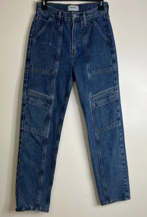 AGOLDE Women's Size 23 High Rise Tapered Utility Jeans Blue Denim Straight Leg thumbnail 1