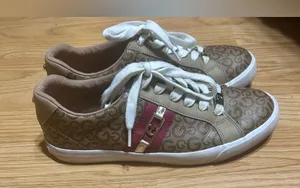 GBG LA Women's sneaker Size 9 All Over Logo white Brown & Gold w red thumbnail 2
