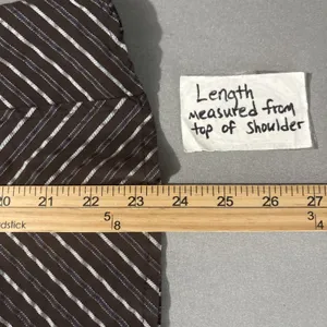 Apt. 9 Babydoll 90s Y2K 2000 Size Small Dark Brown Striped Button Up Shirt Office Siren thumbnail 10