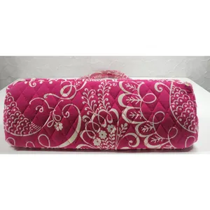 VTG Vera Bradley Eloise Bag Large Barbie Hot Pink Kiss Lock Dome Shoulder Purse thumbnail 16