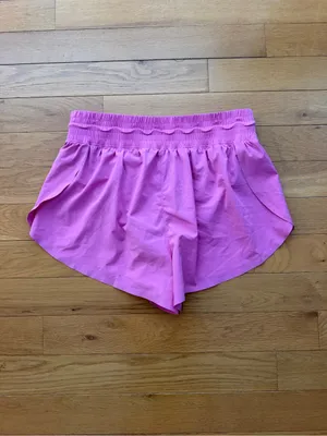 YPB Abercrombie motionTEK Women's Lightweight Pink Athletic Shorts Size L thumbnail 2