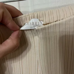 MESHKI chaira straight leg rib‎ knit pants size XS cream thumbnail 4