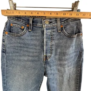 Levi's Wedgie Straight Jeans Sz 26‎ Blue High Rise Button Fly Classic Clean Girl thumbnail 7
