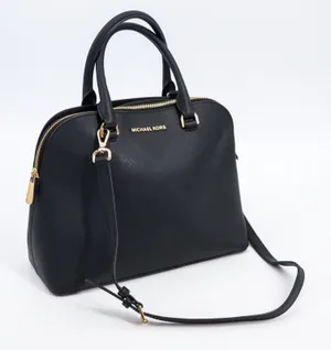 Michael Kors Cindy‎ Dome Satchel Womens L Black Saffiano Leather Crossbody Bag thumbnail 1
