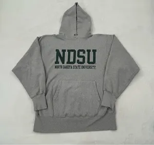 NDSU North Dakota State Champion Life Reverse Weave Gray Hoodie Sweatshirt Men L thumbnail 1