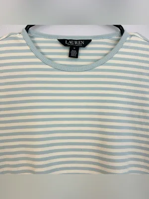 Ralph Lauren Black Label Striped Stretch Cotton Crewneck Tee Blue/Ivory Medium thumbnail 5