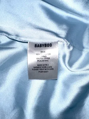 Babyboo Sadie Baby Blue Lace Sleeve Satin Mini Dress MEDIUM thumbnail 6