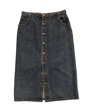 Vintage 90s Plus Sized Denim Jean Maxi Skirt Starwear Size 12/14 thumbnail 1