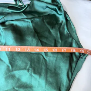 Here Comes The Sun Forest Green Women’s Maxi Dress L – Deep Back, Evening, NWT thumbnail 13