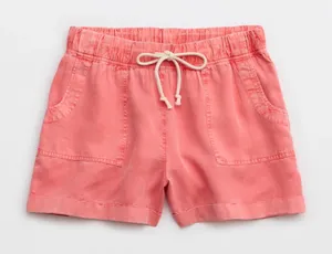 Aerie High Waisted Pull-On Shorts in Spicy Coral thumbnail 1