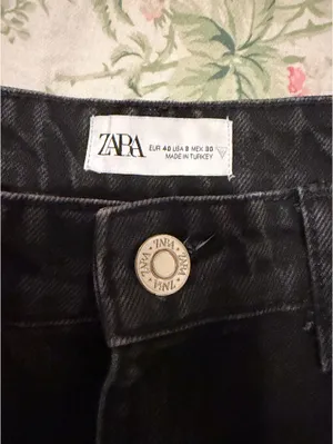 Black Ribbed Zara High Waisted Jeans thumbnail 4