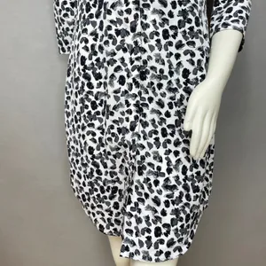 The Limited‎ Shirt Dress Women XS Black White NO BELT Abstract Print 3/4 Sleeve thumbnail 5