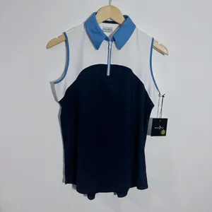 NWT Belyn Key Perry‎ Sleeveless Golf Polo Tank White/Blue Size Small thumbnail 2
