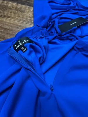 Lulus Good Deeds Royal Blue Lace-Up Dress Size XS NWT Y2K thumbnail 13