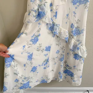 BP‎ Blue Floral Ruffle Maxi Dress Womens Small Chiffon Sleeveless Soft Fairy thumbnail 8