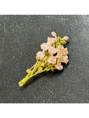 Floral Rose Bouquet Brooch Pink and Green New thumbnail 2