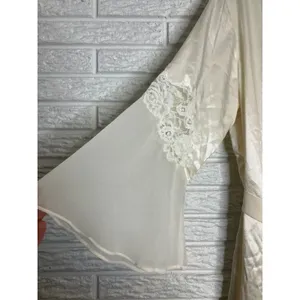 Oscar de la renta pink label white brides robe bell sleeves women's size large‎ thumbnail 3