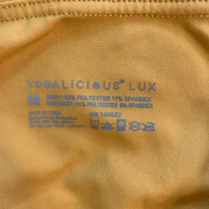 Yogalicious Lux Womens Mustard Yellow High Waisted Yoga GymShorts Size Medium thumbnail 5