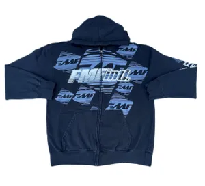 Intl Racing Motocross Black Graphic Zip Up Hoodie Sweater thumbnail 1