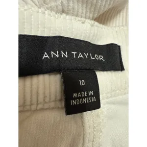 Ann Taylor Easy Straight White Corduroy High Waist Wide Leg Trousers Pants Sz 10 thumbnail 4