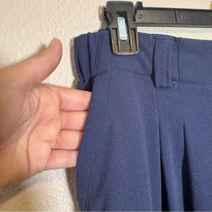 Halara Navy Blue Wide Leg Breezeful High Waisted Pants Womens L Pleated Preppy thumbnail 4