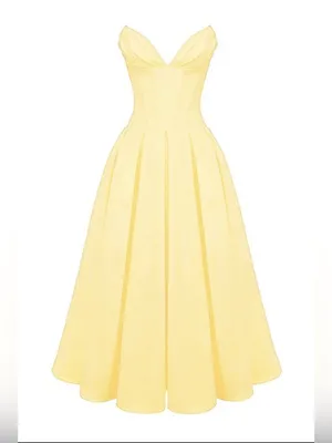 HOUSE OF CB 'Lady' Sunshine Strapless Tulle Midi Dress thumbnail 3