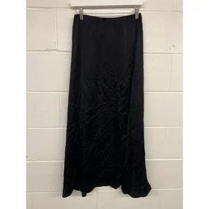 Donni Sz XS XSmall 0/2 Black Classic Satin Simple Midi Slip Skirt Silky Satin thumbnail 4