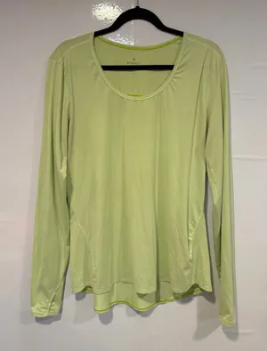 Athleta Green Crewneck Long Sleeve Thumb Hole‎ Activewear Top Womens XL thumbnail 1