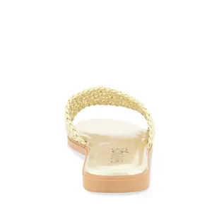 NEW - Open Toe Woven Band Flat Sandals - Gold tone, SIZE 10 thumbnail 3