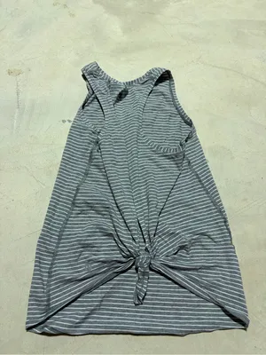 Lululemon Striped Gray & White knotted back tank top thumbnail 6