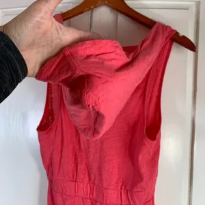 American Eagle‎ Coral Pink Hood Surplice Empire Waist Mini Dress XS Beach Resort thumbnail 10