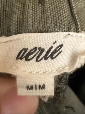 Aerie Medium Green High Rise Cotton Lyocell Jogger Relaxed Baggy Casual Fall thumbnail 9