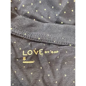 Love by Gap Women’s S Navy Polka Dot Long Sleeve Sleep Shirt “goodnight” Soft thumbnail 5