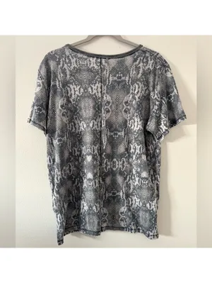 Free People Tourist Tee Black Combo Snake Print size medium thumbnail 3