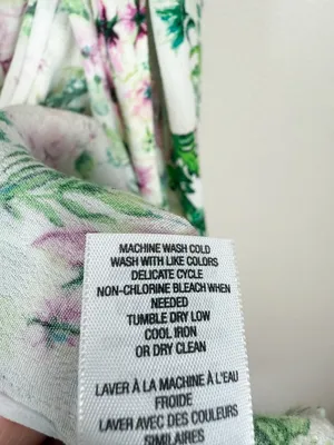 Juicy Couture Allover‎ Floral Wrap Dress Ruffle White Green Pink Size 0 thumbnail 14
