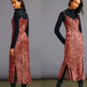 Anthropologie Elyse Printed Bias Slip Dress NWT XS thumbnail 3